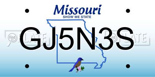 GJ5N3S Missouri License Plate