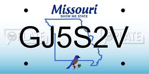 GJ5S2V Missouri License Plate