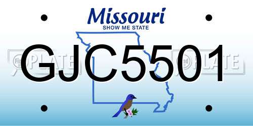 GJC5501 Missouri License Plate