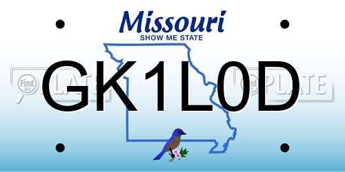 GK1L0D Missouri License Plate