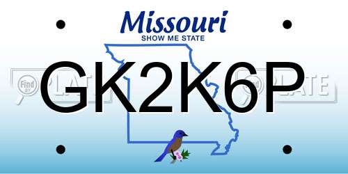 GK2K6P Missouri License Plate