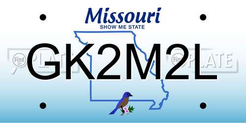 GK2M2L Missouri License Plate