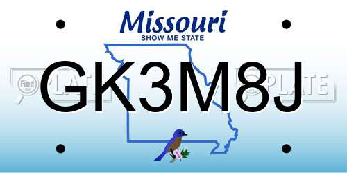 GK3M8J Missouri License Plate