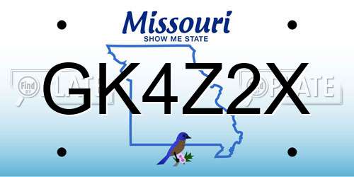 GK4Z2X Missouri License Plate