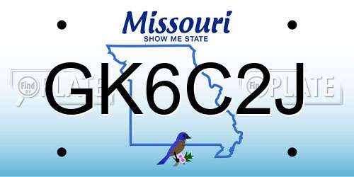 GK6C2J Missouri License Plate