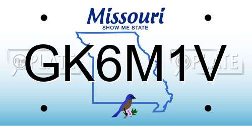 GK6M1V Missouri License Plate