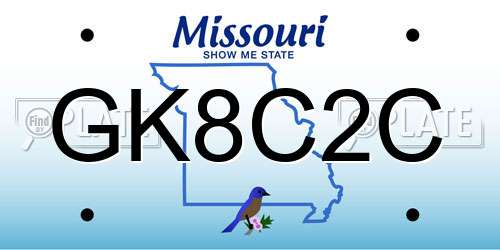 GK8C2C Missouri License Plate