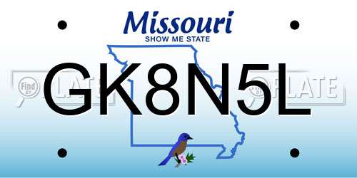 GK8N5L Missouri License Plate