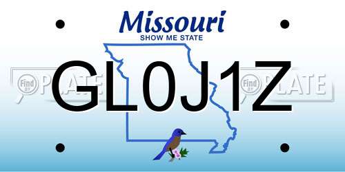 GL0J1Z Missouri License Plate