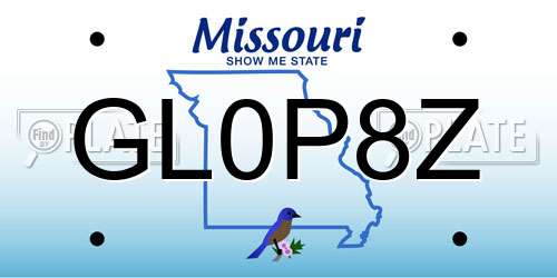 GL0P8Z Missouri License Plate