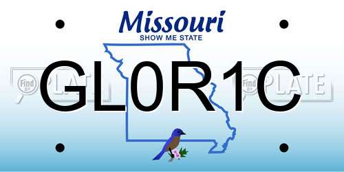 GL0R1C Missouri License Plate