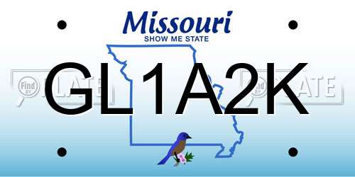 GL1A2K Missouri License Plate