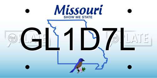 GL1D7L Missouri License Plate