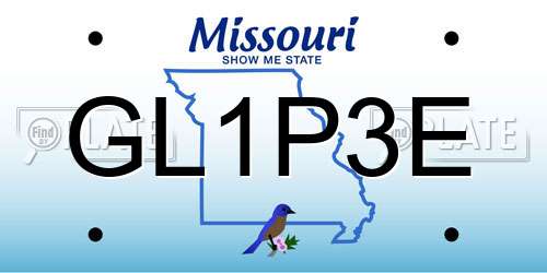 GL1P3E Missouri License Plate