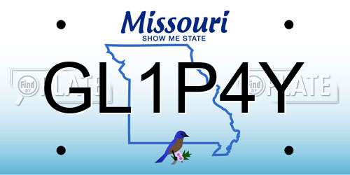 GL1P4Y Missouri License Plate
