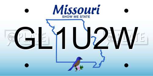 GL1U2W Missouri License Plate