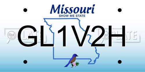 GL1V2H Missouri License Plate
