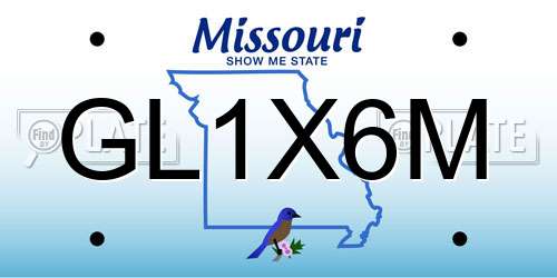 GL1X6M Missouri License Plate