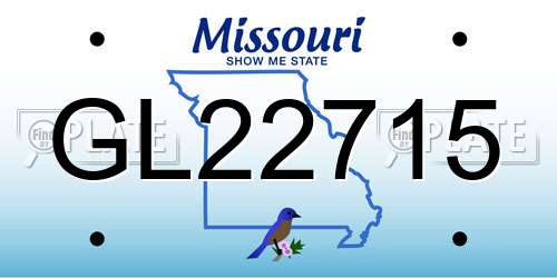 GL22715 Missouri License Plate