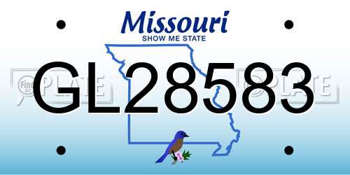 GL28583 Missouri License Plate