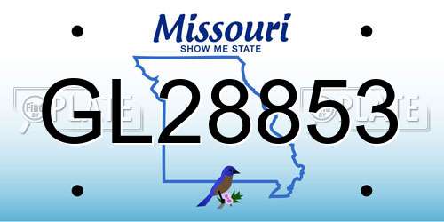 GL28853 Missouri License Plate
