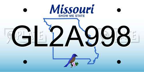 GL2A998 Missouri License Plate