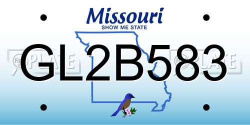 GL2B583 Missouri License Plate