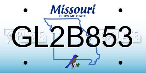 GL2B853 Missouri License Plate