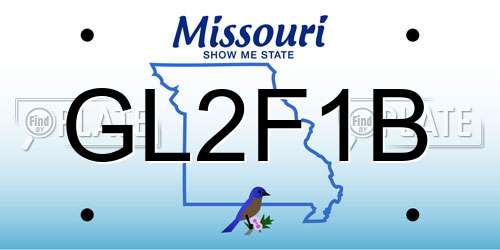 GL2F1B Missouri License Plate