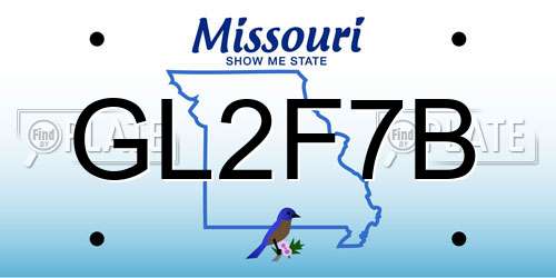 GL2F7B Missouri License Plate