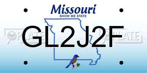 GL2J2F Missouri License Plate