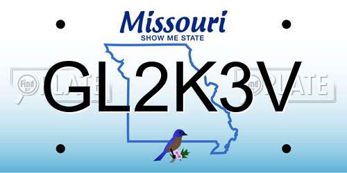 GL2K3V Missouri License Plate