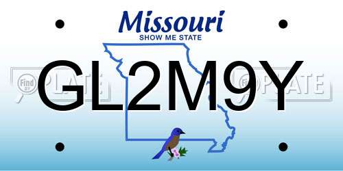 GL2M9Y Missouri License Plate