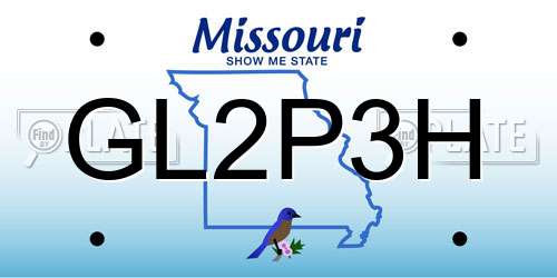 GL2P3H Missouri License Plate
