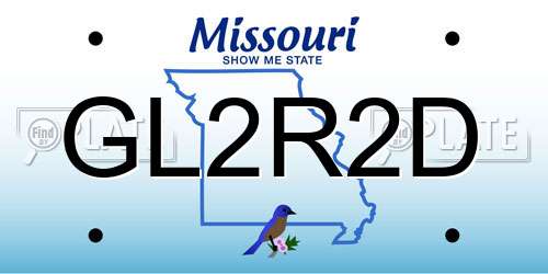 GL2R2D Missouri License Plate