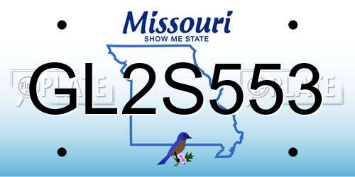 GL2S553 Missouri License Plate