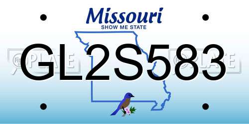 GL2S583 Missouri License Plate