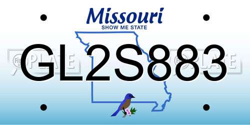 GL2S883 Missouri License Plate
