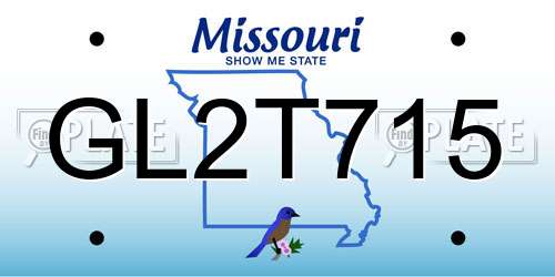 GL2T715 Missouri License Plate