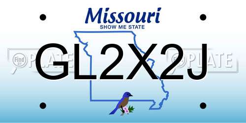 GL2X2J Missouri License Plate