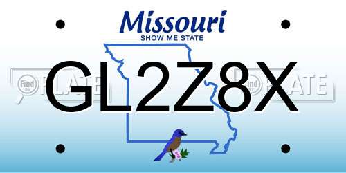 GL2Z8X Missouri License Plate