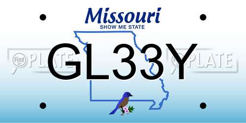 GL33Y Missouri License Plate