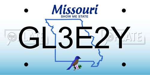 GL3E2Y Missouri License Plate
