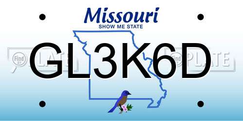 GL3K6D Missouri License Plate