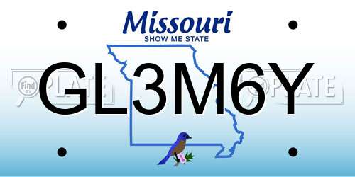 GL3M6Y Missouri License Plate