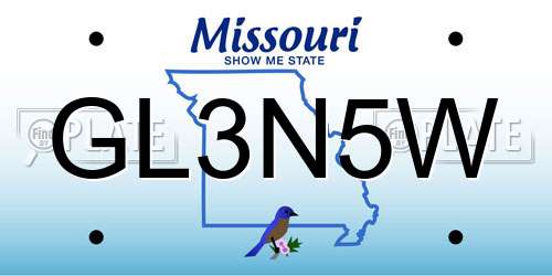 GL3N5W Missouri License Plate