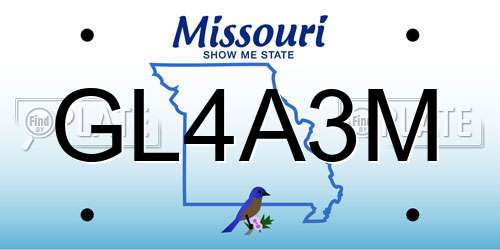 GL4A3M Missouri License Plate