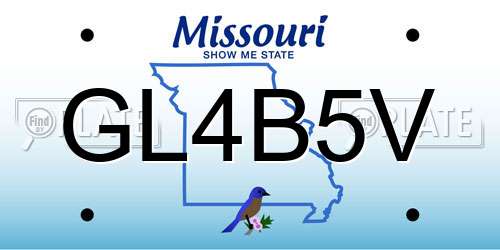 GL4B5V Missouri License Plate