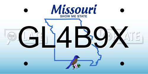 GL4B9X Missouri License Plate