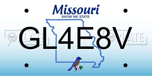 GL4E8V Missouri License Plate